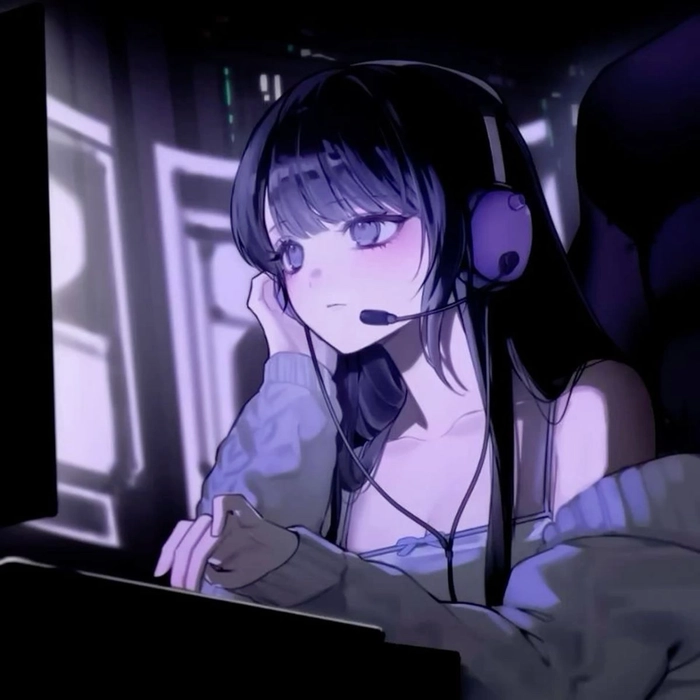 Cool girl Discord PFP with soft pastel glow and confident expression