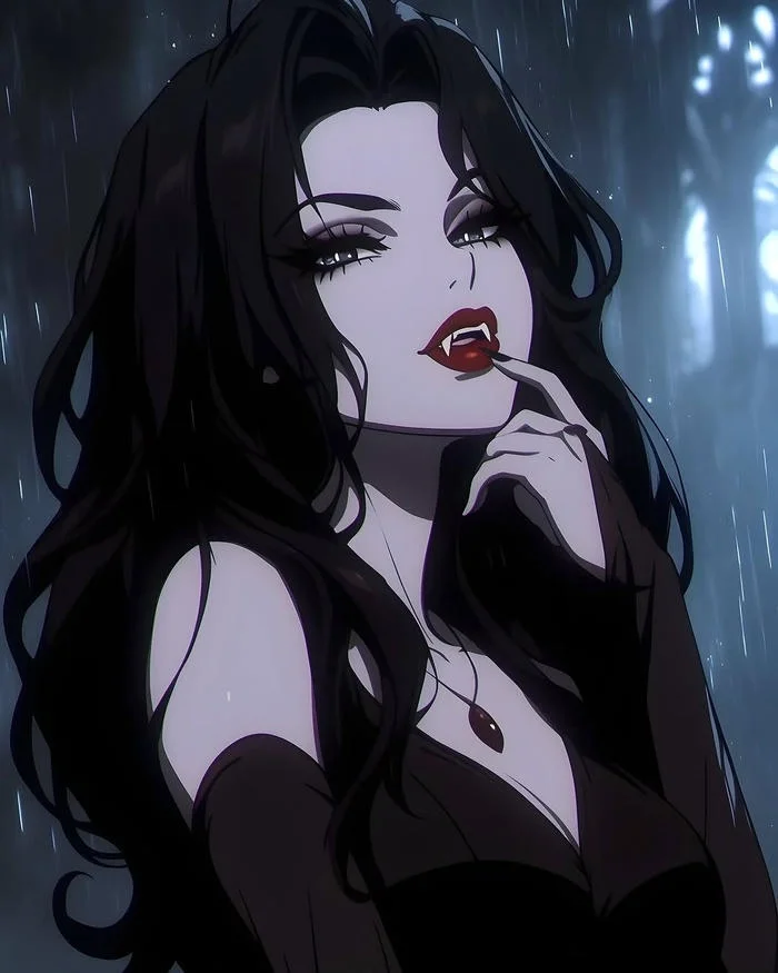 cute vampire pfp soft pastel fangs kawaii
