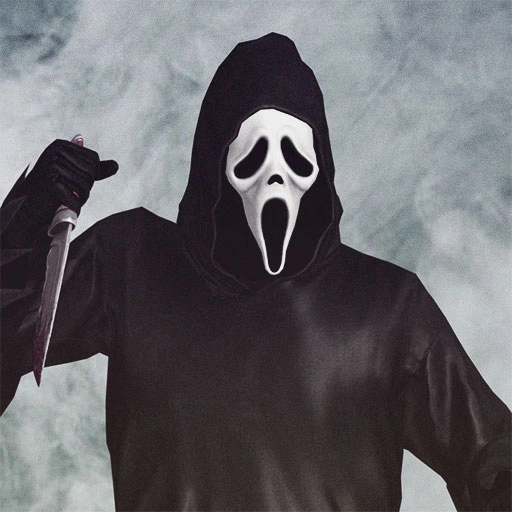 Dark Ghostface smoking profile picture with atmospheric smoke and shadow depth