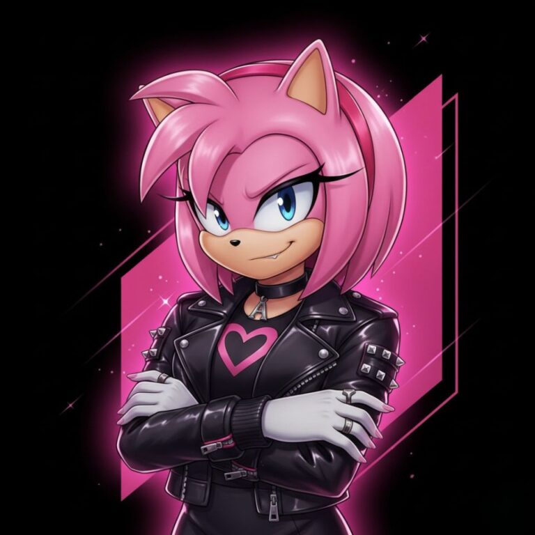 Goth Amy Rose profile picture with dark color palette