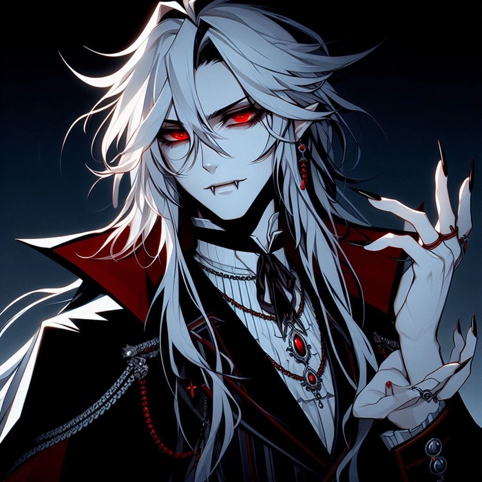 goth vampire pfp heavy shadow black dominant palette