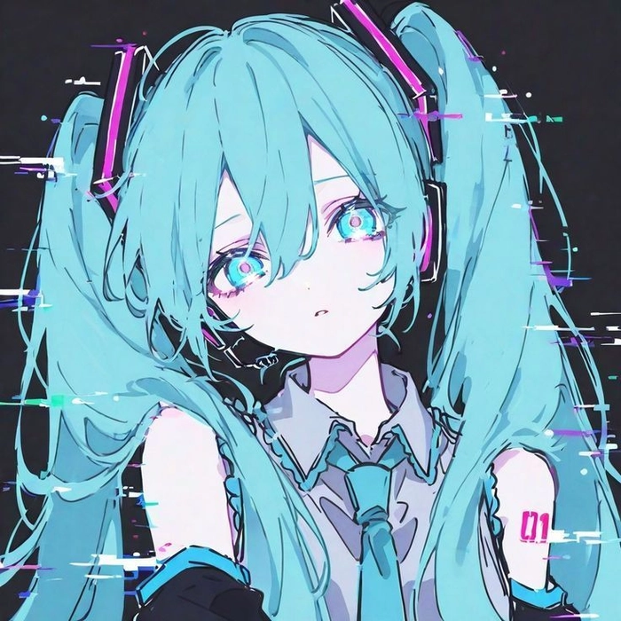 Hatsune Miku Christmas PFP with festive accessories and winter palette