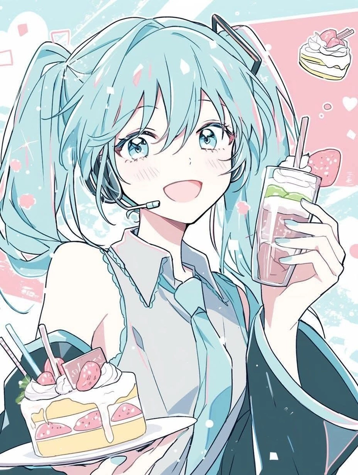 Hatsune Miku PFP for Discord with neon lighting and high contrast