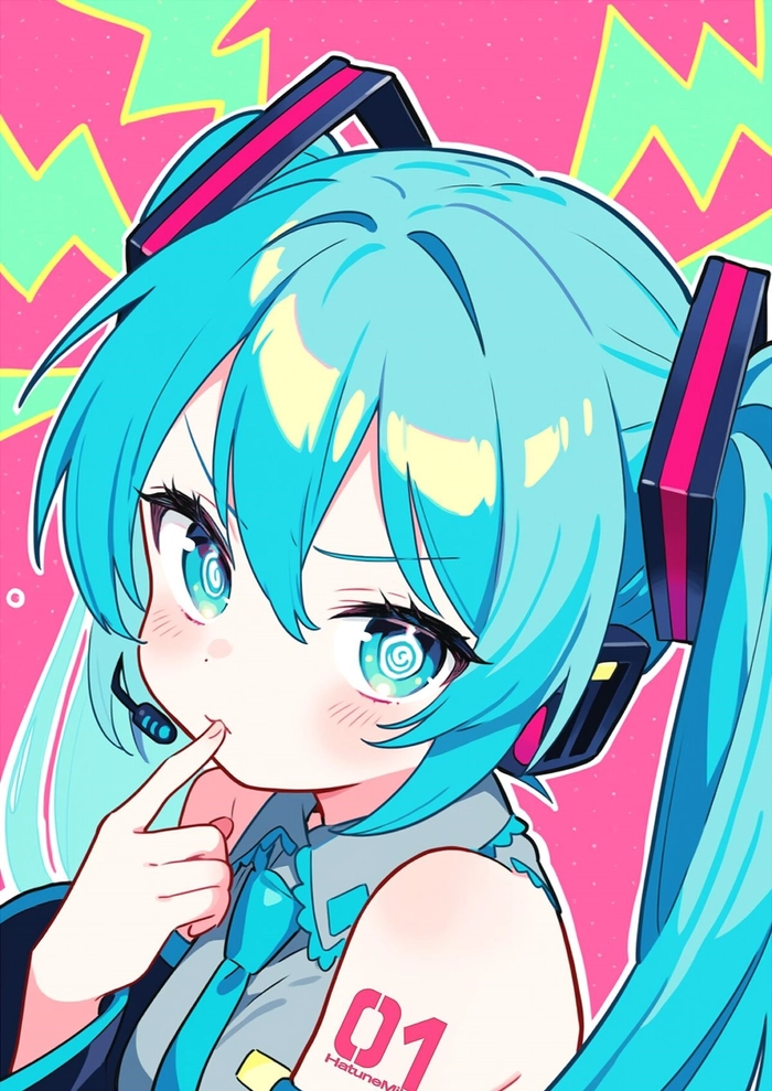 Animated Hatsune Miku PFP GIF with hair movement and sparkle loop