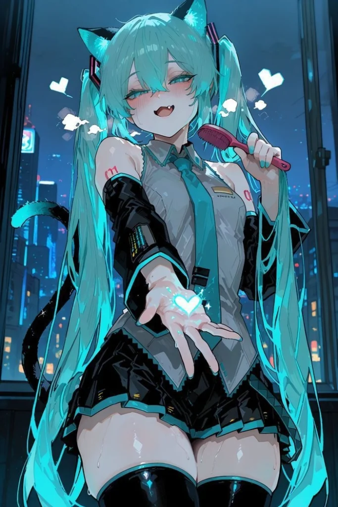 Curated Hatsune Miku avatar with soft glow and aspirational palette