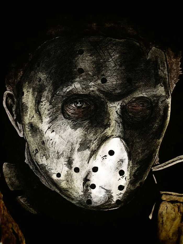 Jason Voorhees banner moonlit lake landscape atmospheric header