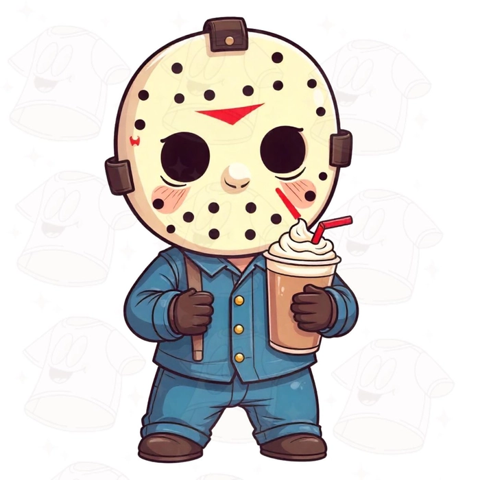 Jason Voorhees PFP comic book bold ink illustration style