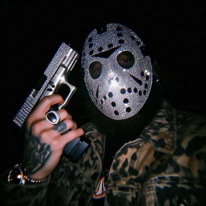 Jason Voorhees tuff PFP harsh lighting aggressive low angle framing