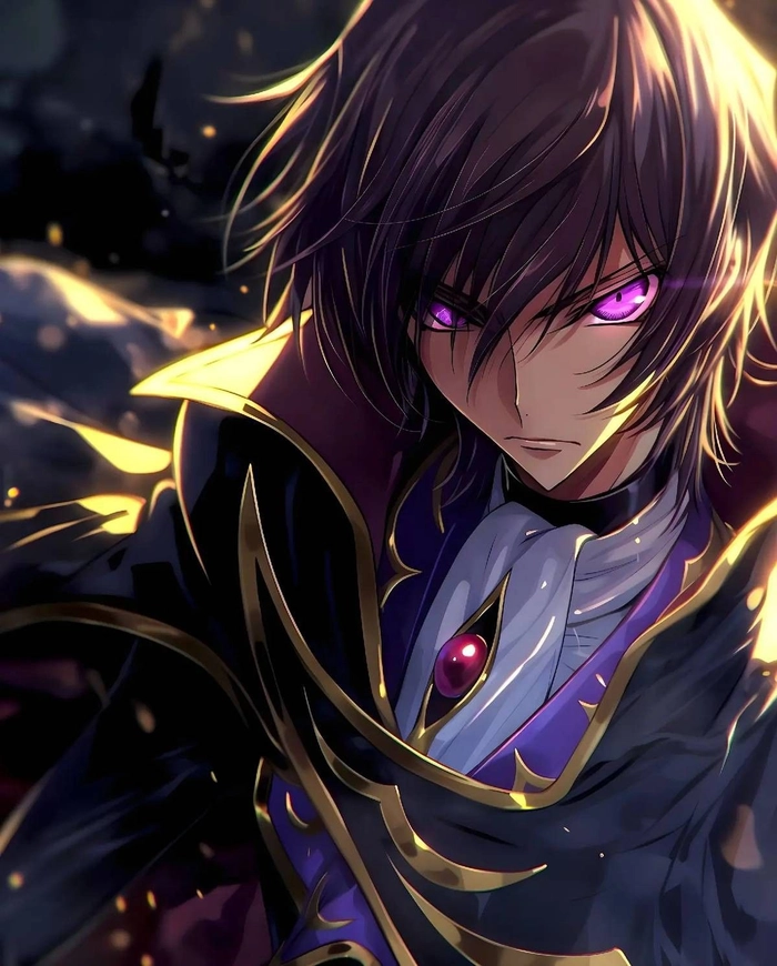 Lelouch manga PFP with ink panel style and halftone texture