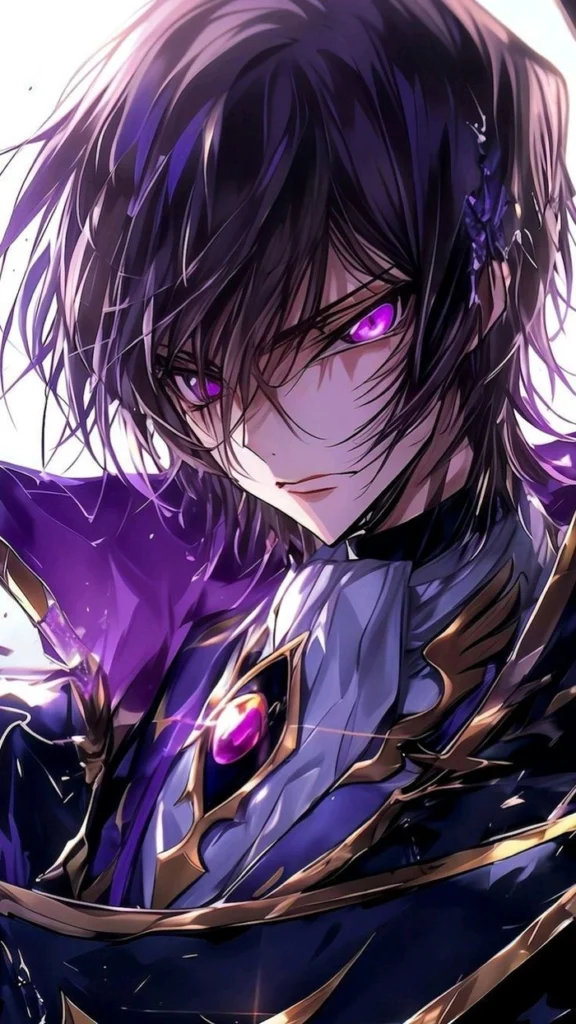 Lelouch anime style PFP with original color palette