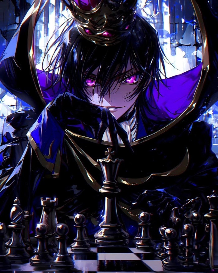 Lelouch black PFP minimalist dark background style