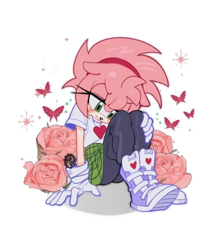 Amy Rose movie design PFP high quality render