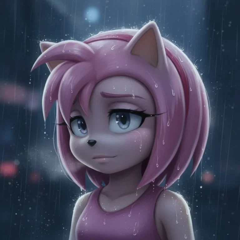 Amy Rose sad aesthetic PFP introspective quiet mood