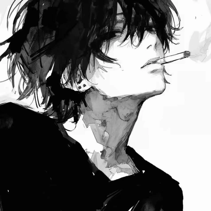 Soft gray smoking WhatsApp DP with introspective mood