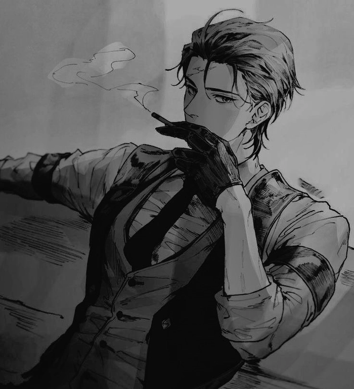 Boy smoking PFP with sharp jawline and streetwear aesthetic