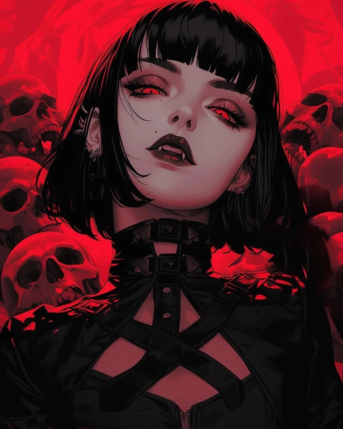vampire aesthetic girl longing expression cinematic
