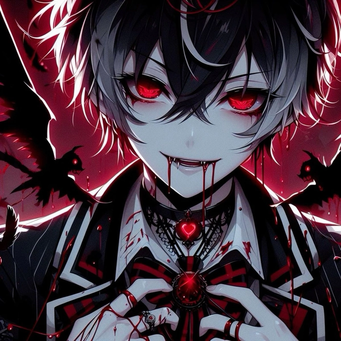 vampire pfp aesthetic muted tones foggy overlay