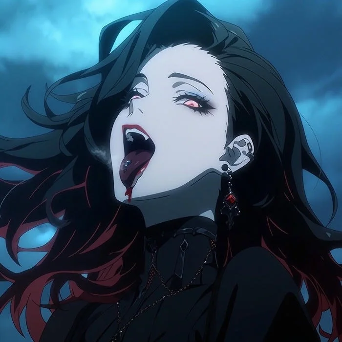 vampire pfp anime dramatic night sky scene