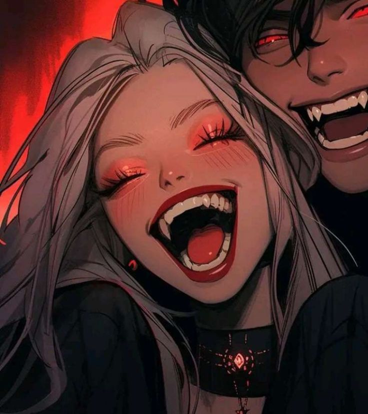 vampire teeth pfp sharp detail intense lighting