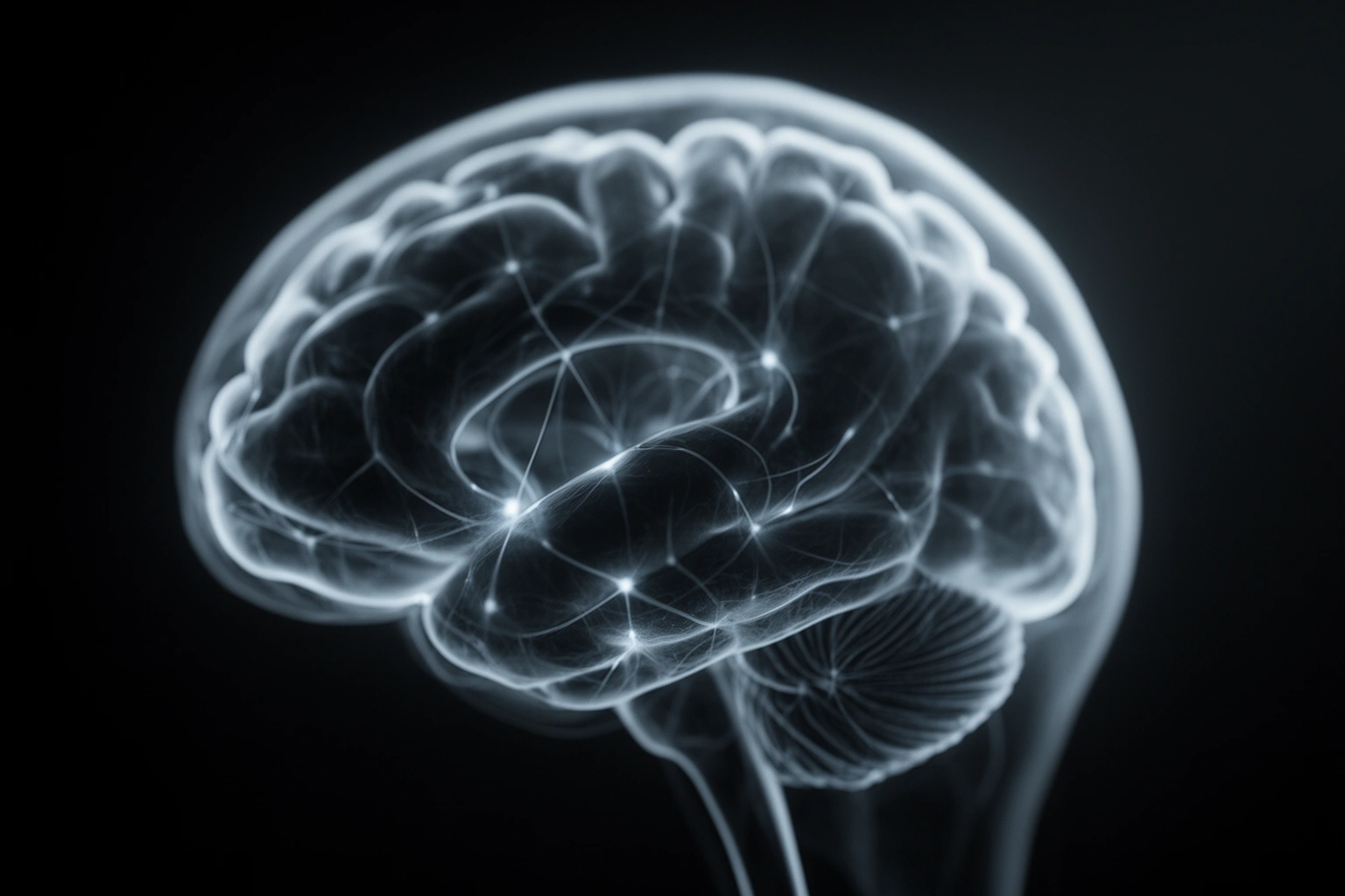 Close-up illustration concept of brain activity and mirror neurons related to contagious yawning