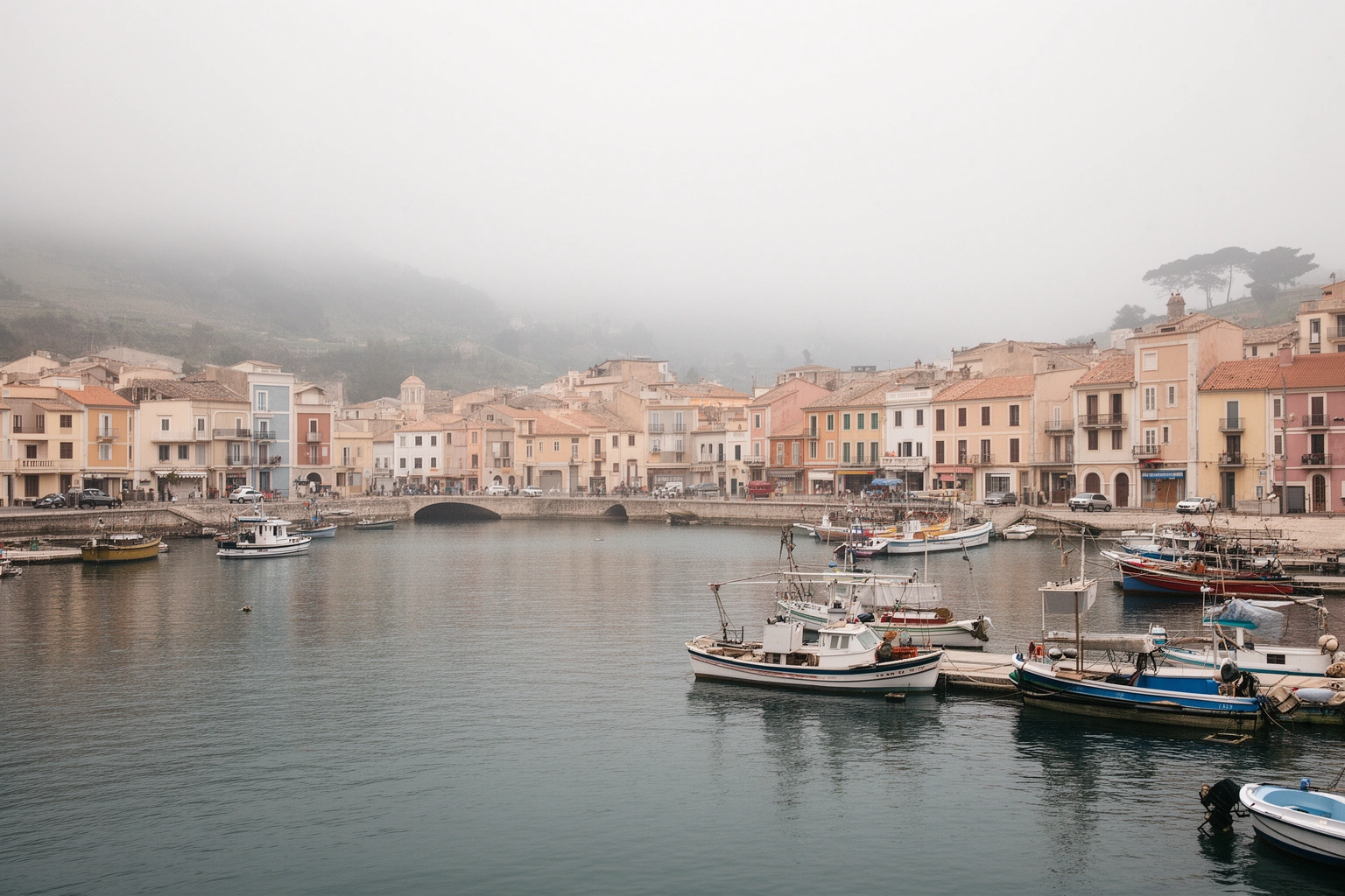 Quiet under the radar coastal town with colorful buildings and few tourists, representing an off the beaten path travel destination