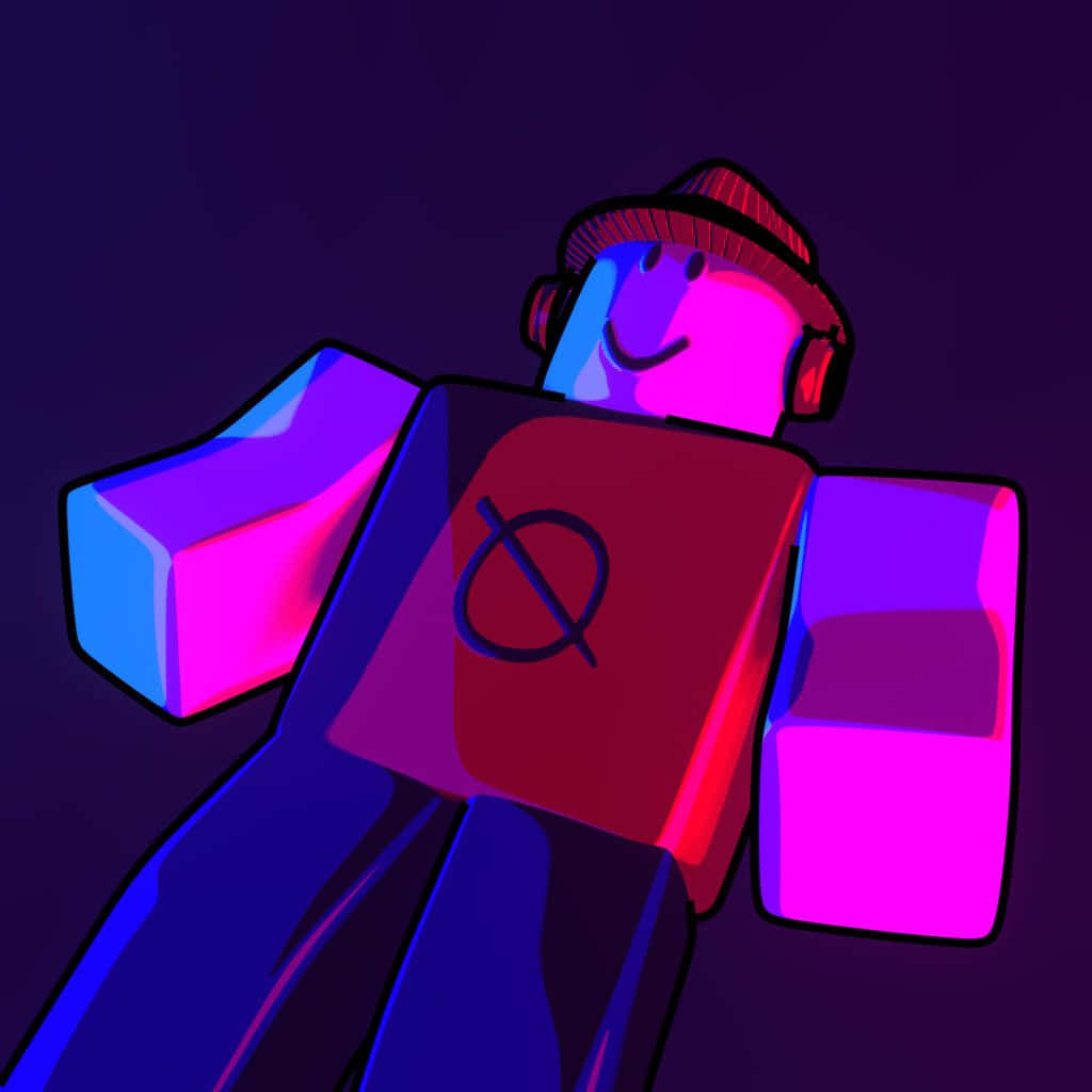 Roblox PFP with neon glow background