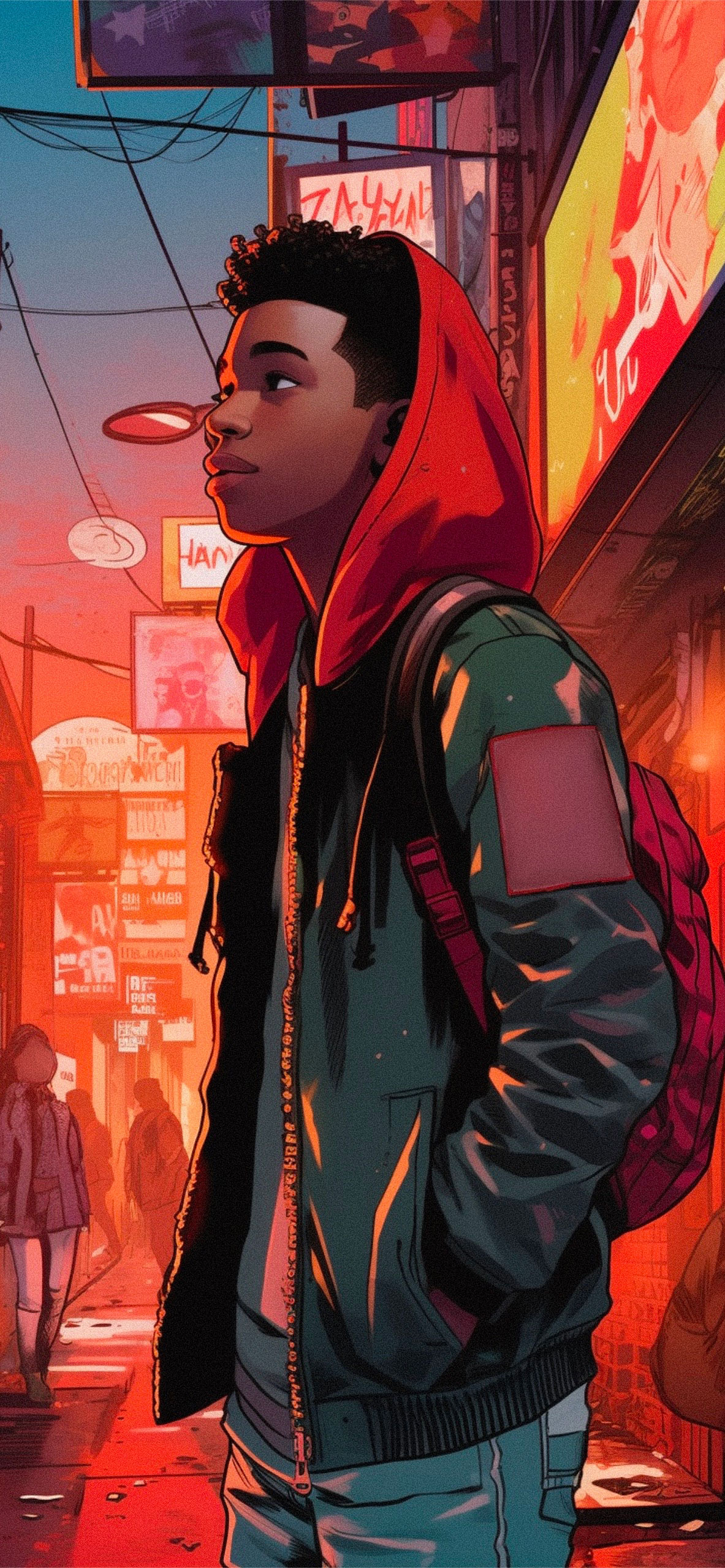 Miles Morales aesthetic PFP outdoors