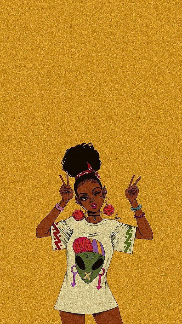 Black girl PFP illustrated portrait art